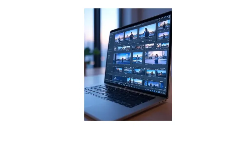 laptop-displaying-capcut-video-editing-interface-with-multiple-video-thumbnails-and-timeline